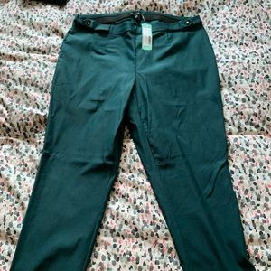 Violets & Roses Dark Green Ankle Pant. NWT